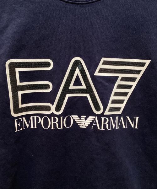 EMPORIO ARMANI（エンポリオアルマーニ）EMPORIO ARMANI (エンポリオアルマーニ) ロゴプリントスウエット ネイビー サイズ:Mの古着・服飾アイテム