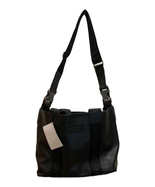HUNTER（ハンター）HUNTER (ハンター) ラバライズドレザー2WAYバッグ ブラックの古着・服飾アイテム