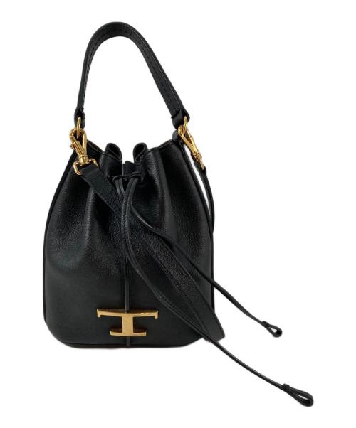 TOD'S（トッズ）TOD'S (トッズ) 2WAYレザー バケットバッグ ブラックの古着・服飾アイテム