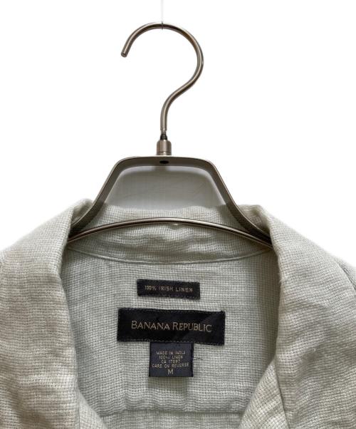 BANANA REPUBLIC（バナナリパブリック）BANANA REPUBLIC (バナナリパブリック) リネンオープンカラーシャツ グリーン サイズ:Mの古着・服飾アイテム