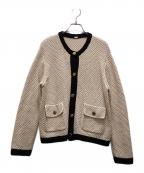 Mila Owenミラオーウェン）の古着「フラップポケット付金釦ニットカーデ」｜ホワイト