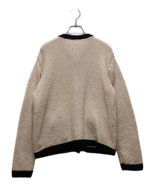 Mila Owen（ミラオーウェン）Mila Owen (ミラオーウェン) フラップポケット付金釦ニットカーデ ホワイトの古着・服飾アイテム