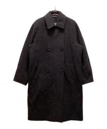 MaxMara（マックスマーラ）の古着「ウールダブルブレスト ロングコート」｜グレー