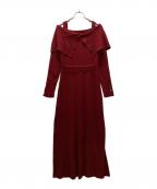PROPORTION BODY DRESSINGプロポーションボディドレッシング）の古着「オフショルリブニットワンピース」｜レッド