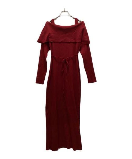 PROPORTION BODY DRESSING（プロポーションボディドレッシング）PROPORTION BODY DRESSING (プロポーションボディドレッシング) オフショルリブニットワンピース レッド サイズ:M 未使用品の古着・服飾アイテム