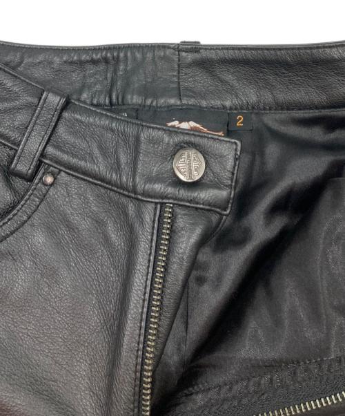 HARLEY-DAVIDSON（ハーレーダビッドソン）HARLEY-DAVIDSON (ハーレーダビッドソン) カウレザーパンツ ブラック サイズ:2 未使用品の古着・服飾アイテム
