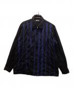 COMME des GARCONS HOMMEコムデギャルソン オム）の古着「ストライプデザインジップアップジャケット」｜ブラック