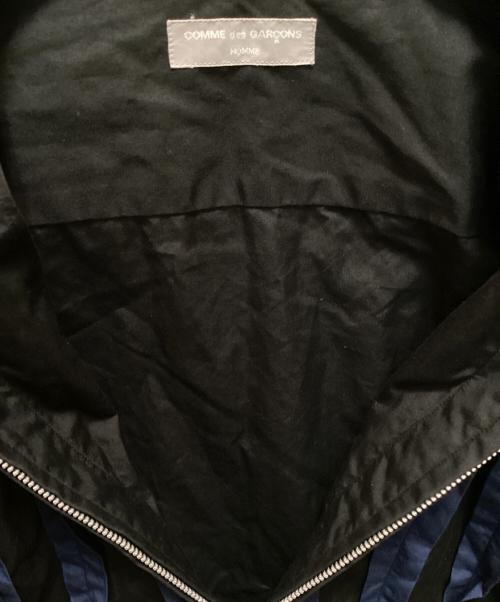COMME des GARCONS HOMME（コムデギャルソン オム）COMME des GARCONS HOMME (コムデギャルソン オム) ストライプデザインジップアップジャケット ブラック サイズ:Free　の古着・服飾アイテム