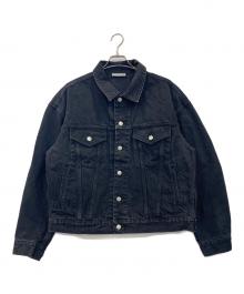 SOFTHYPHEN（ソフトハイフン）の古着「TUCKED DETAIL DENIM JACKET」｜ブラック