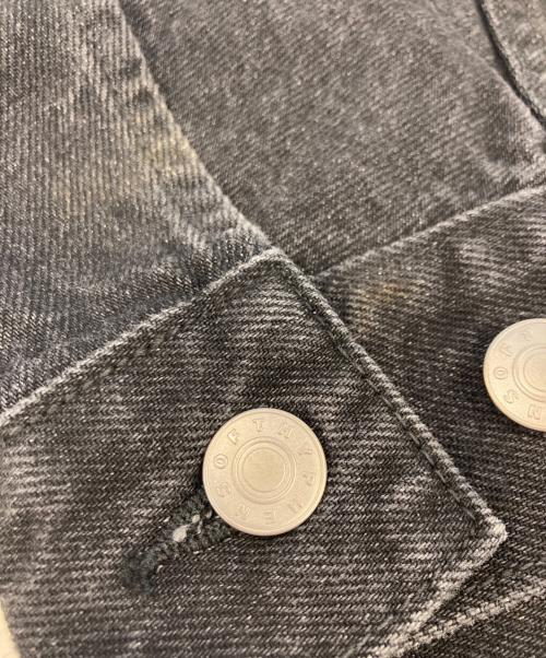 SOFTHYPHEN（ソフトハイフン）SOFTHYPHEN (ソフトハイフン) TUCKED DETAIL DENIM JACKET ブラック サイズ:4 未使用品の古着・服飾アイテム