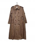 SOFTHYPHENソフトハイフン）の古着「GUN CLUB CHECK TRENCH COAT」｜ブラウン
