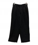 COMME des GARCONS HOMMEコムデギャルソン オム）の古着「ヴィンテージストライプウールスラックス」｜ブラック×グレー