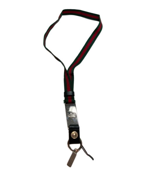 GUCCI（グッチ）GUCCI (グッチ) シェリーライン ネックストラップ グリーン×レッドの古着・服飾アイテム