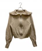 TODAYFULトゥデイフル）の古着「"Washedwool Zip Knit"ウォッシュドウールジップニット」｜ホワイト