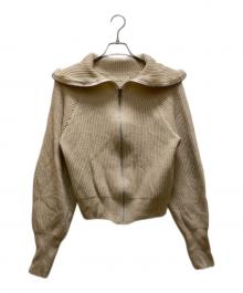 TODAYFUL（トゥデイフル）の古着「"Washedwool Zip Knit"ウォッシュドウールジップニット」｜ホワイト