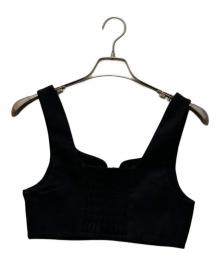 TODAYFUL（トゥデイフル）の古着「"Wool Slit Bustier"ウールスリットビスチェ」｜ブラック