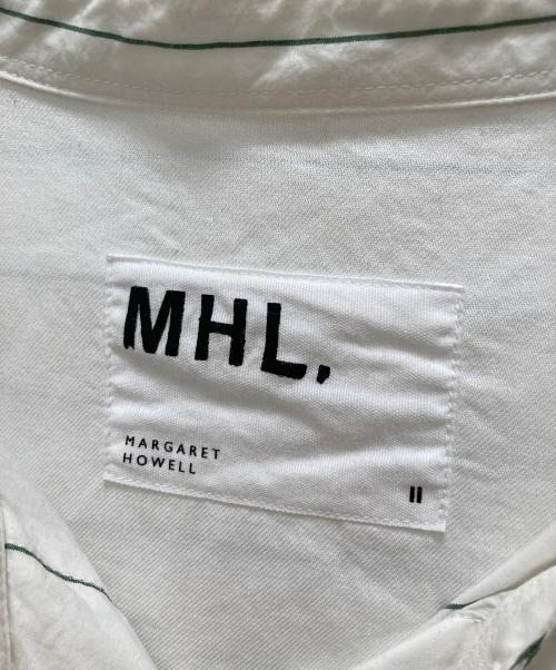 MHL（エムエイチエル）MHL (エムエイチエル) WORKWEAR STRIPE COTTON SHIRTING長袖シャツ ホワイト サイズ:2の古着・服飾アイテム