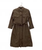 MARGARET HOWELLマーガレットハウエル）の古着「マットコットンツイル シャツワンピース」｜ブラウン