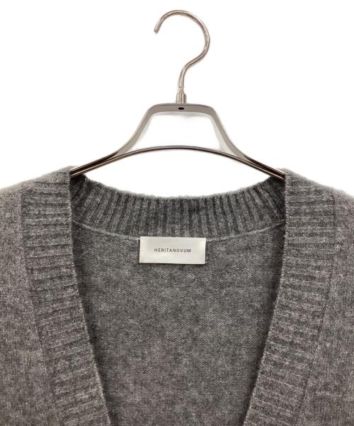 HERITANOVUM（ヘリテノーム）HERITANOVUM (ヘリテノーム) カシミヤ シルク ロングカーディガン グレー サイズ:freeの古着・服飾アイテム