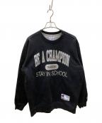 SUPREME×Championシュプリーム×チャンピオン）の古着「コラボ Stay In School クルーネックスウェット」｜ブラック