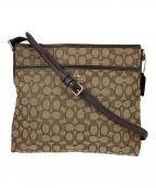 COACHコーチ）の古着「シグネチャーショルダーバッグ」｜ベージュ