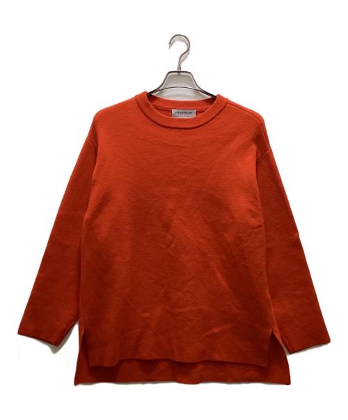TOMORROW LAND tricot（トゥモローランド トリコ）TOMORROW LAND tricot (トゥモローランド トリコ) ウールナイロン ミラノリブ クルーネックプルオーバーニット オレンジ サイズ:Mの古着・服飾アイテム