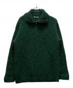 AURALEEオーラリー）の古着「ウール・アルパカ ミックス ジップタートルネックニット」｜グリーン(TOP MIX GREEN)