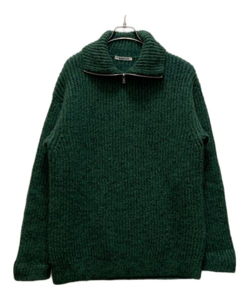 AURALEE（オーラリー）AURALEE (オーラリー) ウール・アルパカ ミックス ジップタートルネックニット グリーン(TOP MIX GREEN) サイズ:4の古着・服飾アイテム