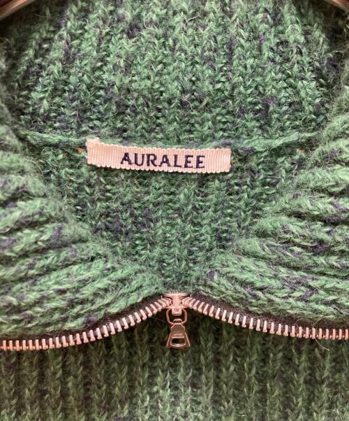 AURALEE（オーラリー）AURALEE (オーラリー) ウール・アルパカ ミックス ジップタートルネックニット グリーン(TOP MIX GREEN) サイズ:4の古着・服飾アイテム