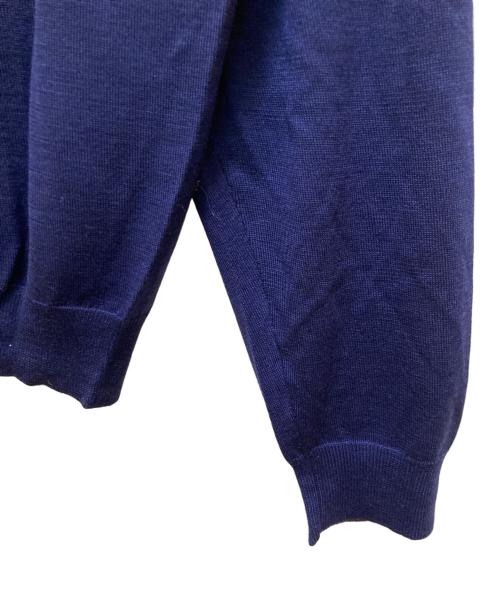 PRADA（プラダ）PRADA (プラダ) ジオメトリック Vネック セーター ネイビー×レッド サイズ:48の古着・服飾アイテム