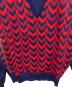 中古・古着 PRADA (プラダ) ジオメトリック Vネック セーター ネイビー×レッド サイズ:48：17000円