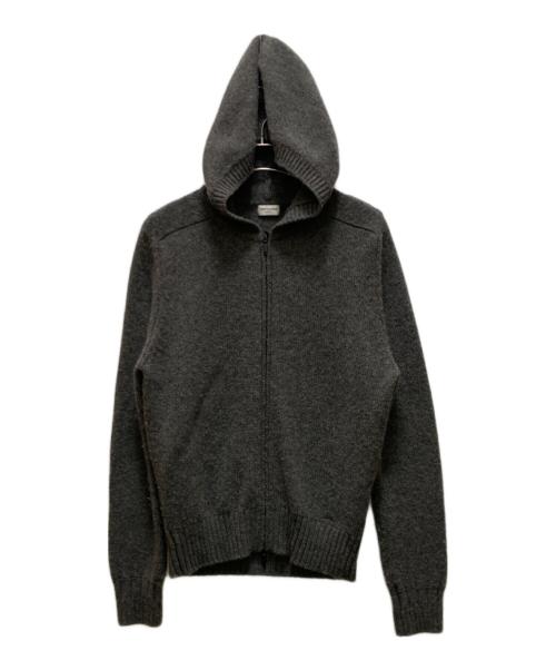 Saint Laurent Paris（サンローランパリ）Saint Laurent Paris (サンローランパリ) キャメルニット ダブルジップパーカー グレー サイズ:Ｓの古着・服飾アイテム