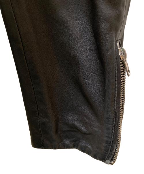 DIESEL（ディーゼル）DIESEL (ディーゼル) ラムレザースリーブジップパーカー ブラック サイズ:Sの古着・服飾アイテム