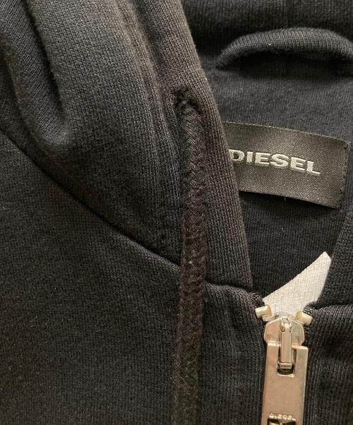DIESEL（ディーゼル）DIESEL (ディーゼル) ラムレザースリーブジップパーカー ブラック サイズ:Sの古着・服飾アイテム