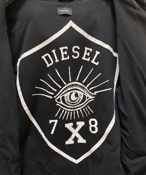 DIESEL（ディーゼル）DIESEL (ディーゼル) ラムレザースリーブジップパーカー ブラック サイズ:Sの古着・服飾アイテム