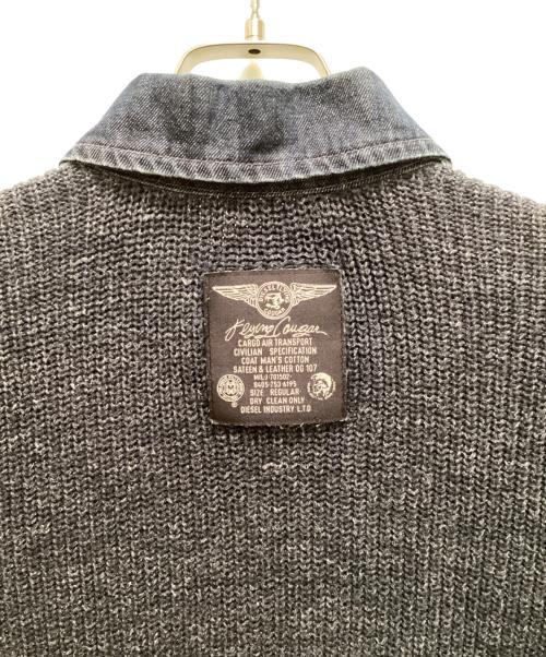 DIESEL（ディーゼル）DIESEL (ディーゼル) ジップアップニット グレー サイズ:Sの古着・服飾アイテム