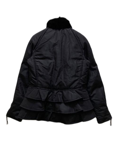 VALENTINO（ヴァレンティノ）VALENTINO (ヴァレンティノ) ミンクファーフリルダウンジャケット ブラック サイズ:6の古着・服飾アイテム