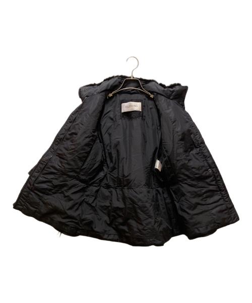 VALENTINO（ヴァレンティノ）VALENTINO (ヴァレンティノ) ミンクファーフリルダウンジャケット ブラック サイズ:6の古着・服飾アイテム