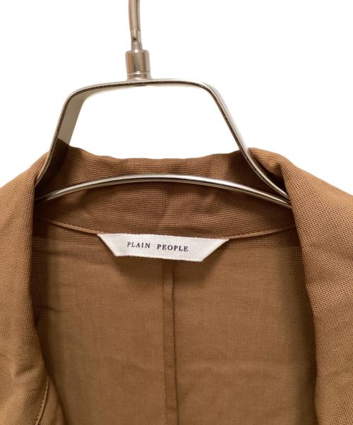 PLAIN PEOPLE（プレインピープル）PLAIN PEOPLE (プレインピープル) 張り感コットン ビッグシルエット シャツカーディガン ブラウン サイズ:3の古着・服飾アイテム