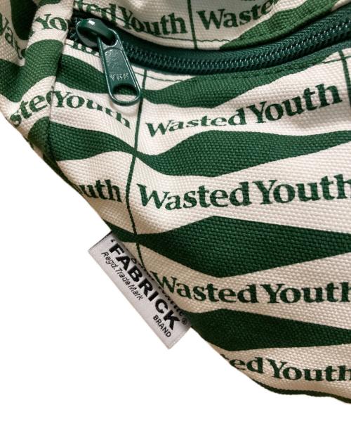 WASTED YOUTH（ウェイステッドユース）Wasted Youth (ウェイステッドユース) fabrick (ファブリック) ウエストポーチ グリーンの古着・服飾アイテム