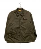 GRIP SWANYグリップスワニー）の古着「ロゴプリントコーチジャケット」｜カーキ