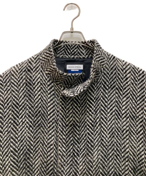 MAISON SPECIAL（メゾンスペシャル）MAISON SPECIAL (メゾンスペシャル) プライムオーバーヘリンボンモッズコート ブラック×ホワイト サイズ:1の古着・服飾アイテム
