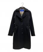 BURBERRY BLUE LABELバーバリー ブルー レーベル）の古着「裏ノバチェックアンゴラ混チェスターコート」｜ブラック