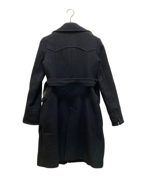 BURBERRY BLUE LABEL（バーバリー ブルー レーベル）BURBERRY BLUE LABEL (バーバリー ブルー レーベル) 裏ノバチェックアンゴラ混チェスターコート ブラック サイズ:38の古着・服飾アイテム