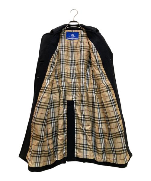 BURBERRY BLUE LABEL（バーバリー ブルー レーベル）BURBERRY BLUE LABEL (バーバリー ブルー レーベル) 裏ノバチェックアンゴラ混チェスターコート ブラック サイズ:38の古着・服飾アイテム