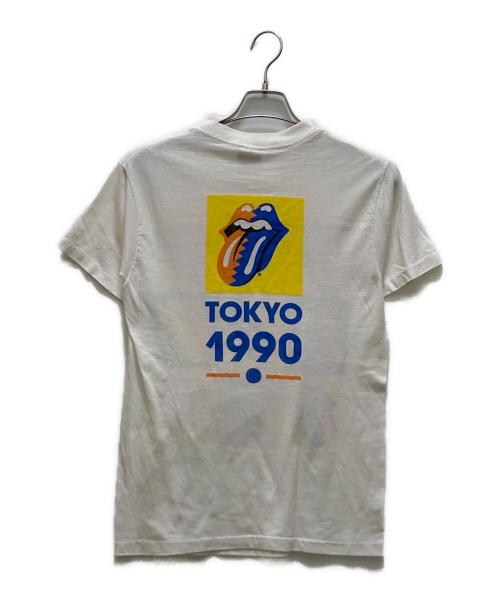 ROLLING STONES（ローリングストーンズ）ROLLING STONES (ローリングストーンズ) 80's ヴィンテージロゴプリントTシャツ ホワイト サイズ:Mの古着・服飾アイテム