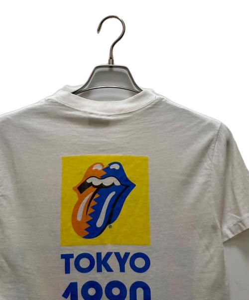 ROLLING STONES（ローリングストーンズ）ROLLING STONES (ローリングストーンズ) 80's ヴィンテージロゴプリントTシャツ ホワイト サイズ:Mの古着・服飾アイテム