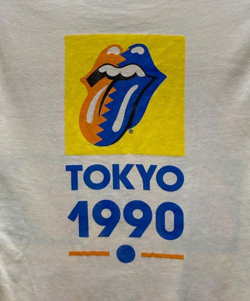ROLLING STONES（ローリングストーンズ）ROLLING STONES (ローリングストーンズ) 80's ヴィンテージロゴプリントTシャツ ホワイト サイズ:Mの古着・服飾アイテム