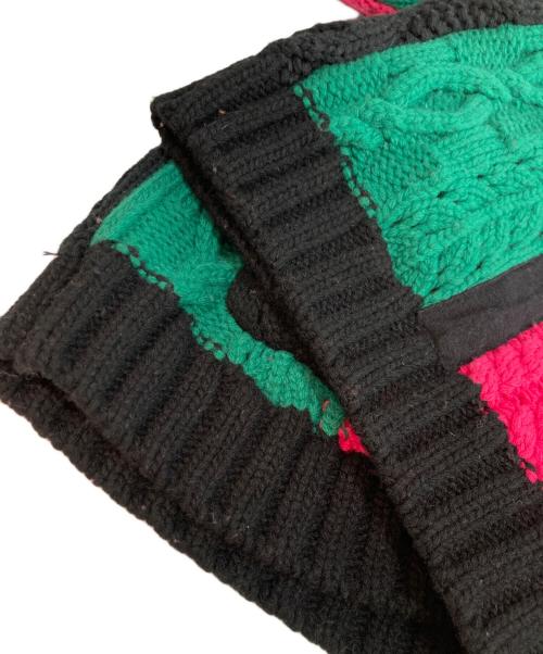 SUPREME（シュプリーム）SUPREME (シュプリーム) パッチワーク ケーブルニット カーディガン マルチカラー サイズ:Lの古着・服飾アイテム