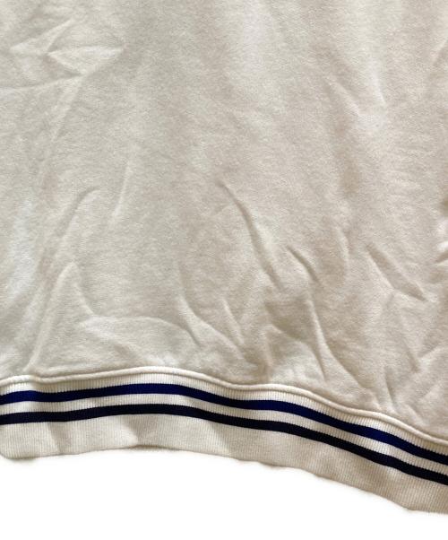 POLO RALPH LAUREN（ポロ・ラルフローレン）POLO RALPH LAUREN (ポロ・ラルフローレン) PワッペンVネックスウエット ホワイト×ネイビー サイズ:Lの古着・服飾アイテム